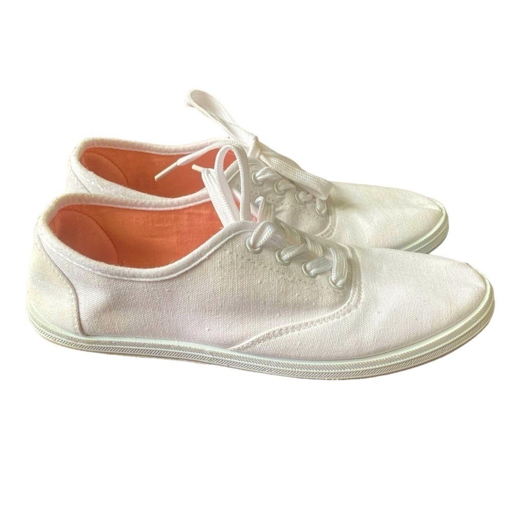 2/$15 Ardene White Canvas Sneakers Size 7